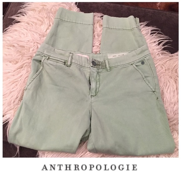 Anthropologie Pants - Anthropologie Pilcro Pastel Green Crop Pants